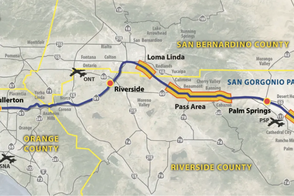 Proposed Coachella Valley Rail Project Map